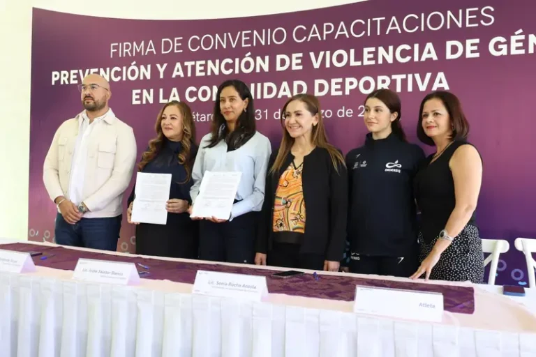 Firman INDEREQ y FUMUDE convenio para la prevención y atención de violencia de género en el deporte