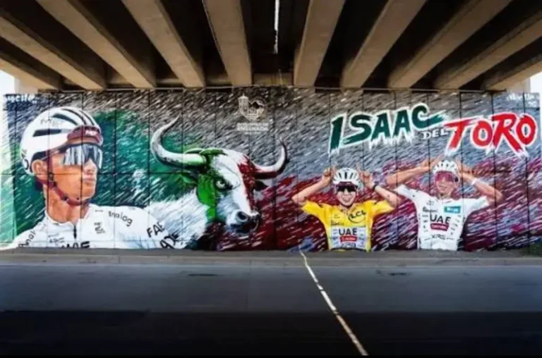 Así es el mural dedicado al ciclista Isaac del Toro